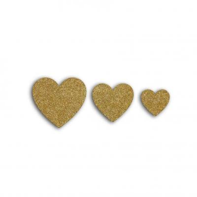 TOGA  - 12 coeurs &agrave; paillettes - dor&eacute;