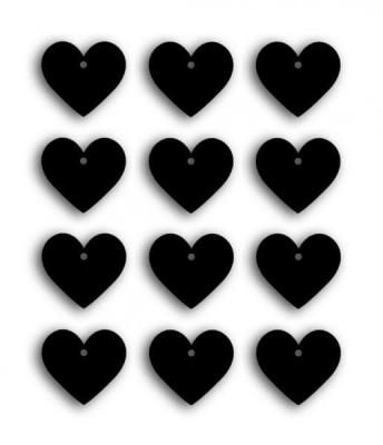 MEGACREA Etiquettes stickers ardoises - petits c&oelig;urs