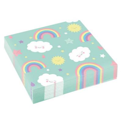 AMSCAN  serviettes Rainbow & Cloudde table 33 x 33 cm papier 20 pi&egrave;ces