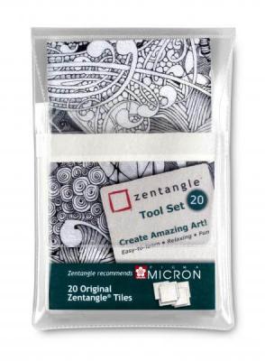 SAKURA Zentangle Lot de 20 carreaux originaux Zentangle 89&nbsp;x 89&nbsp;mm