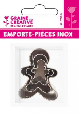 DTM Emporte-pi&egrave;ces m&eacute;tal - Bonhomme pain d'&eacute;pices - 3 pi&egrave;ces - 