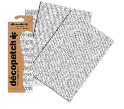  D&eacute;copatch C771O - Une pochette de 3 feuilles de papier imprim&eacute; 30x40 cm, Po&egrave;me