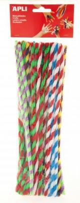  Apli 13271 - Sachet de 50 chenilles Bicolores de diverses Couleurs pour Loisirs cr&eacute;atifs