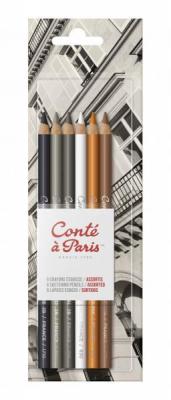 CONTE A PARIS Cont&eacute; &agrave; paris croquis crayon &agrave; papier - couleurs assorties (lot de 6)