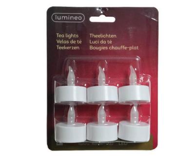 LUMINEO Lot de 6 bougies chauffe-plat &agrave; LED Kaemingk 482264 - Blanches