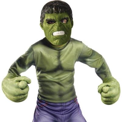 AVENGERS Kit masque et gants g&eacute;ants Hulk enfant