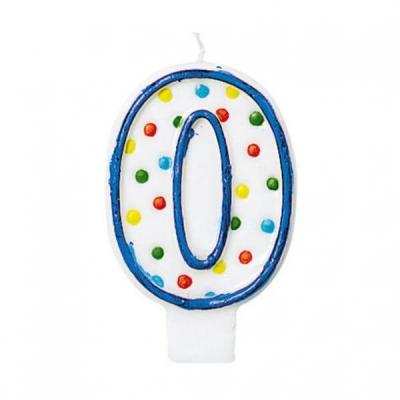 WDK  partner - cou600 - d&eacute;coration de g&acirc;teau - bougie chiffre 0