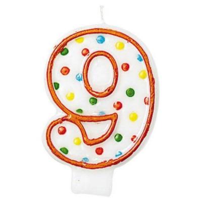 WDK  Partner - COU609 - D&eacute;coration de g&acirc;teau - Bougie Chiffre 9