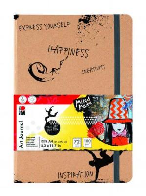 MARABU Journal cr&eacute;atif - Art Journal - Mixed Media - A4 - 72 pages