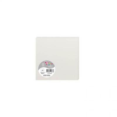 POLLEN Clairefontaine Paquet de 25 cartes simples  135x135mm 210g/m&sup2; - Gris perle - Lot de 4