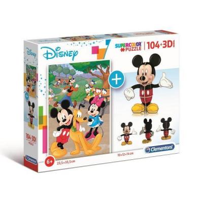  Clementoni DISNEY - Mickey - Puzzle 104P + Figurine puzzle 3D- - Puzz