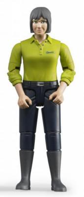 BRUDER Personnage Femme avec chemise verte et pantalon Bleu fonc&eacute; Ech:1/16 - BRU60405 