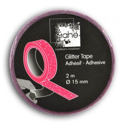 YOUDOIT OH ! GLITTER Rouleau de Glitter Tape 1,5 cm x 2 m - FUCHSIA