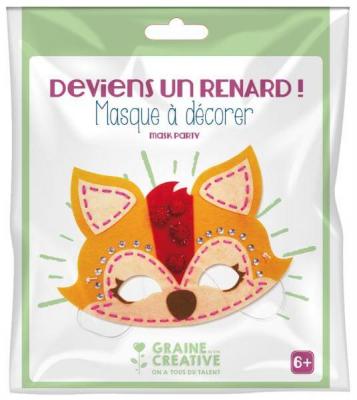GRAINE CREATIVE ON A TOUS DU TALENT Kit masque en feutrine &agrave; d&eacute;corer - renard 750708