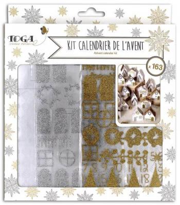 TOGA Kit Calendrier de l'Avent en papier - or et argent 