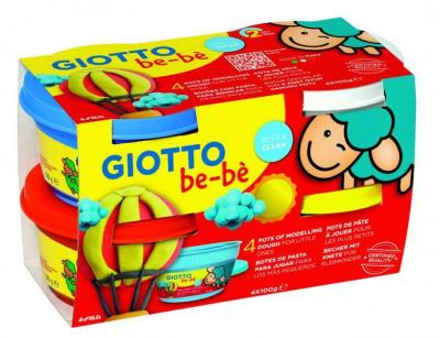 GIOTTO S P&acirc;te &agrave; jouer GIOTTO B&eacute;b&eacute; - Couleurs primaires 4 x 100 gr