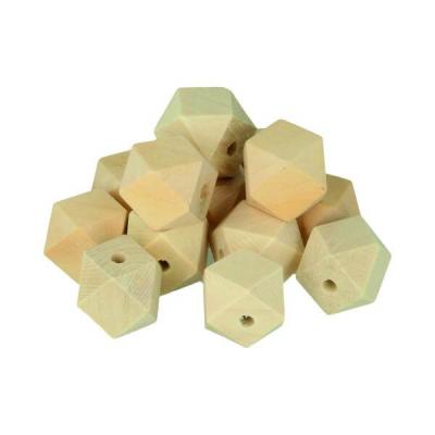 ARTEMIO Perles en bois -  - Polygone - Marron - 20x27mm - Lot de 8 pi&egrave;ces marron