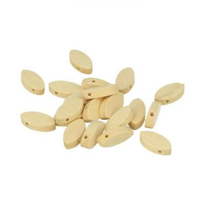 ARTEMIO Perles en bois - Art&eacute;mio - P&eacute;tale - 10x20x4,7mm - Lot de 20 pi&egrave;ces - Marron beige
