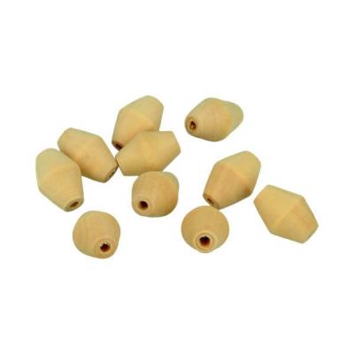 ARTEMIO Perles en bois - Art&eacute;mio - Toupie 20x14,6mm - Lot de 10 - Marron - Bijoux personnalis&eacute;s marron