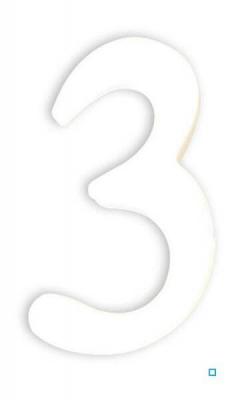 DECOPATCH Chiffre 3 papier m&acirc;ch&eacute; blanc 12cm