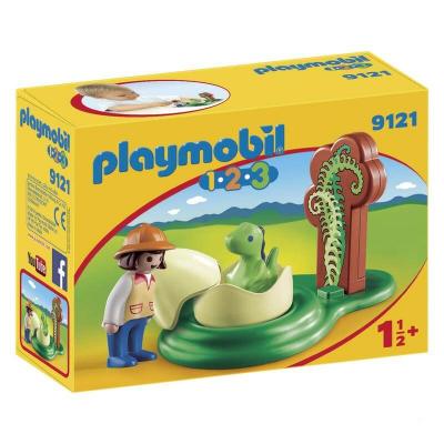 9121 1.2.3 - exploratrice et b&eacute;b&eacute; dinosaure