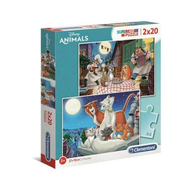 CLEMENTONI  Disney Animals Puzzle 2x20 Pieces Multicolore