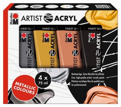 MARABU  Set De Peinture Acrylique Artist Acryl, M&eacute;tallique, 122000089