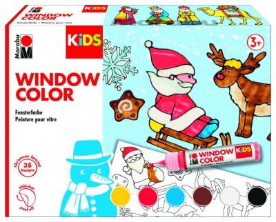  Marabu marabu kids window color ""christmas"" , set, 6 x 25 ml noir