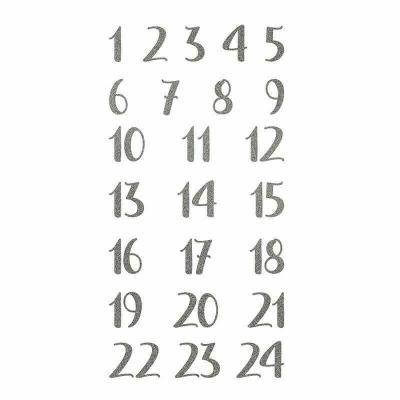 ARTEMIO Autocollants Puffies 3D Calendrier de l'Avent Paillettes argent 