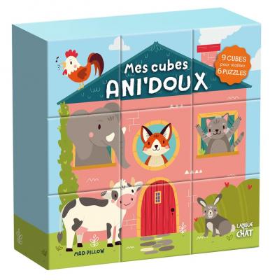 [LANGUE AU CHAT EDITIONS] Mes Cubes Ani'doux - 9 Cubes Pour R&eacute;aliser 6 Puzzles
