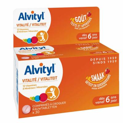 ALVITYL  VITALITE - Vitamines Go&ucirc;t Fraise, 30 comprim&eacute;s