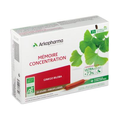 ARKOPHARMA  Arkofluides m&eacute;moire concentration bio boite de 20 ampoules
