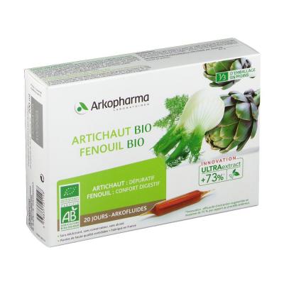 ARKOPHARMA  Arkofluides artichaut&fenouil bo&icirc;te 20 ampoules
