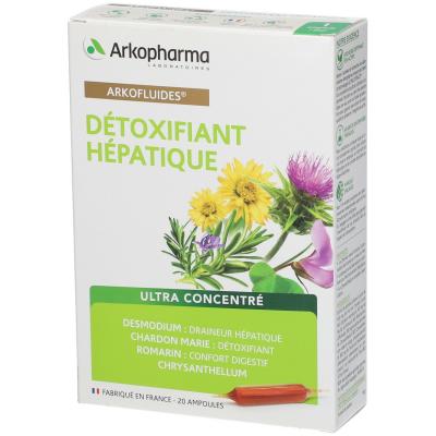 ARKOPHARMA  Arkofluides d&eacute;toxifiant h&eacute;patique bio bo&icirc;te de 20 ampoules