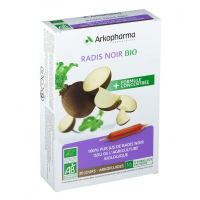 ARKOPHARMA  Arkofluides radis noir bo&icirc;te 20 ampoules