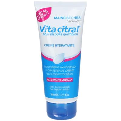 VITA CITRAL  Cr&egrave;me Hydratante Mains S&egrave;ches 100mL + 33% offert