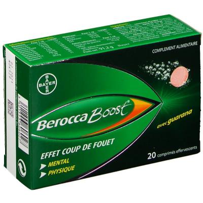 BEROCCA  boost effervescent sans sucre bo&icirc;te de 20 comprim&eacute;s