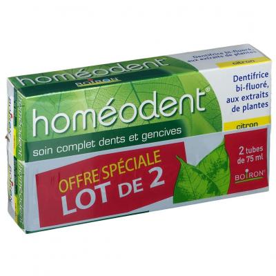 HOMEODENT Boiron Hom&eacute;odent Soin Complet Dents et Gencives Citron 2x75ml
