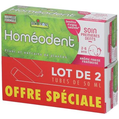 HOMEODENT Boiron Hom&eacute;odent soin premi&egrave;res dents 2-6 ans lot de 2x50 ml