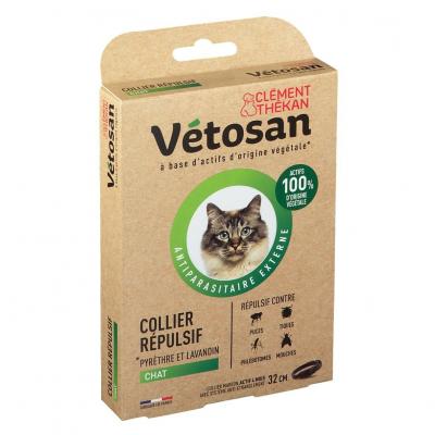 CLEMENTTHEKAN Clement thekan Vetosan Collier R&eacute;pulsif pour Chat, 32cm