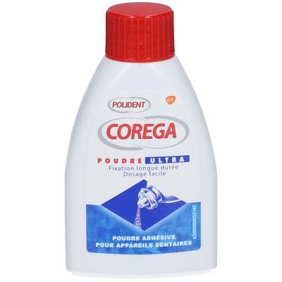 POLIDENT COREGA  poudre ultra adh&eacute;sive flacon 40g