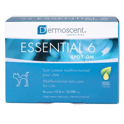 DERMOSCENT Soin cutan&eacute; Essential 6 Spot on  4 pipettes pour chat