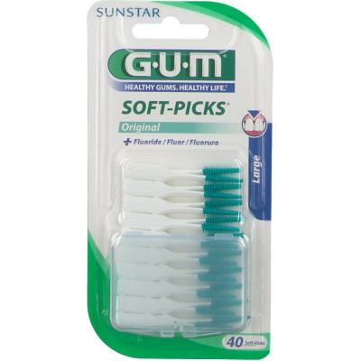 GUM  Soft Picks Lot de 3 paquets de 40 brossettes interdentaires Large