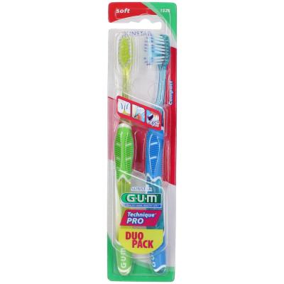 GUM  TECHNIQUE PRO 1525 - Duo Pack - Brosse &agrave; Dents Souple, lot de 2