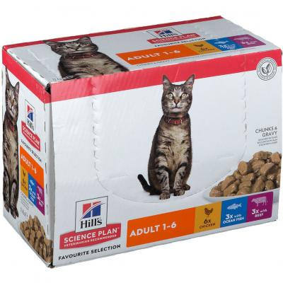 HILL S SCIENCE PLAN Hill's Science Plan Adult - viande et poisson (48 x 85 g)