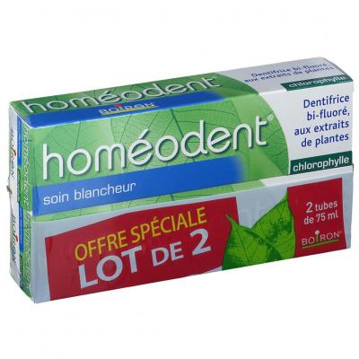 HOMEODENT Boiron  - Dentifrice Soin Blancheur Chlorophylle, 2x75ml