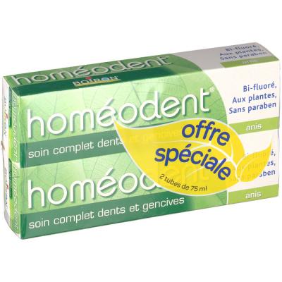 HOMEODENT  Soin Complet Dents Et Gencives Anis 2x75ml