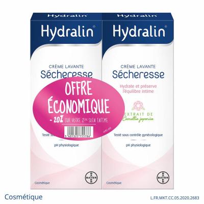 HYDRALIN Cr&egrave;me Lavante Intime S&eacute;cheresse  - Le Lot 2 Flacons De 200ml