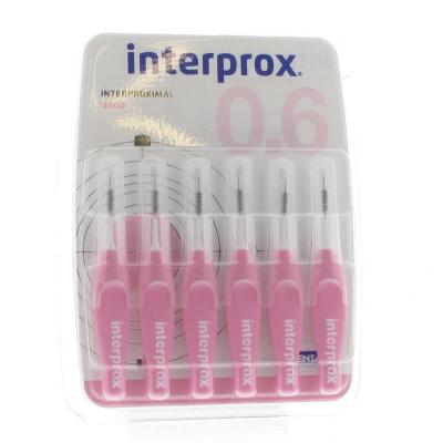 INTERPROX  Rose Nano 6 Brosses interdentaires, Lot de 3 &aacute; 6 pieces