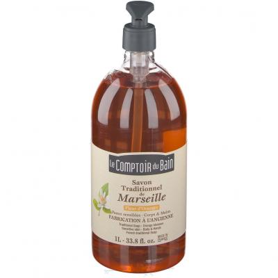 LE COMPTOIR DU BAIN  Savon Traditionnel De Marseille Fleur D'Oranger 1L